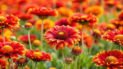 Vibrant red and yellow flowers in full bloom , nature, petals, blossoms, garden, bright, colorful, botanical, flora, vibrant