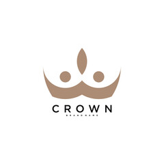 Creative abstrack crown logo design. Premium Vector