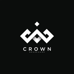 Obraz premium Creative abstrack crown logo design. Premium Vector