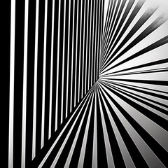 Obraz premium A modern design featuring high-contrast stripes of black and white, creating an optical illusion of depth and movement. 8k UHD, suitable for high-quality printing or digital display. 
