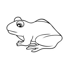 frog line vector illustration