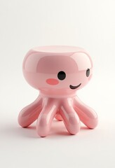 Exaggerated Octopus Stool: Pop Art, 3D Rendering, White Background