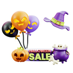 Halloween Sale  4 3D Halloween Icon for uiux, web, app, infographic, etc