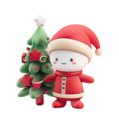 Fototapeta premium Santa Claus Transparency Background, Generative AI