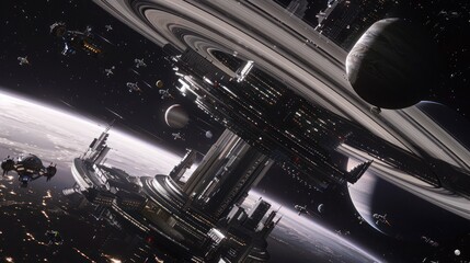 Obraz premium Futuristic Space Station