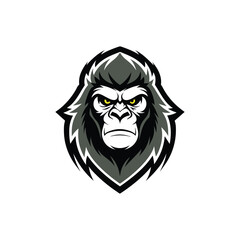 Gorilla head mascot logo vector icon illustration design on white background