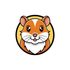 Hamster head vector logo. Cute cartoon hamster icon.