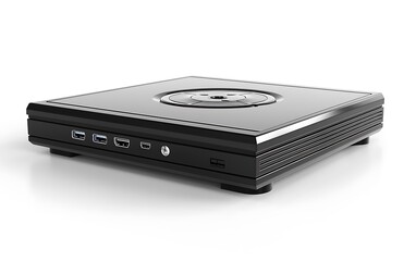 Obraz premium Dvd player isolated on white background. 3D rendering.