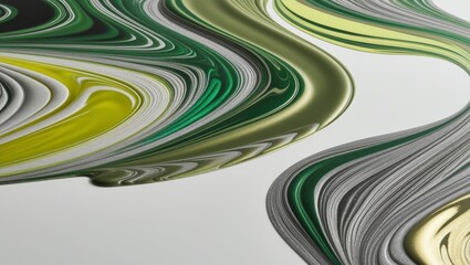Abstract Green and Yellow Swirl Paint Texture Background