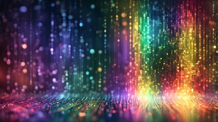 Obraz premium Abstract background with colorful lights and bokeh effects.