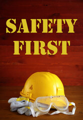 Yellow safety helmet