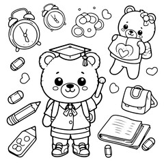 baby bear in the forest coloring book for kids