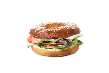 PNG, Bagel sandwich, isolated on white background