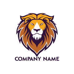 Lion head logo design. Lion head vector logo design.