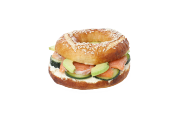 PNG, Bagel sandwich, isolated on white background