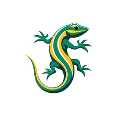 Lizard vector icon isolated on white background. Green lizard logo.