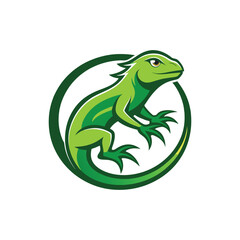 Lizard logo design. Vector illustration of green lizard icon.