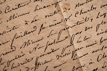 Old yellowed faded antique vintage handwritten letter background