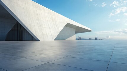 Modern Architecture with City Skyline