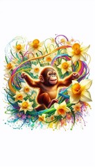 Naklejka premium niedlicher Orang Utan