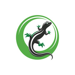 Lizard logo. Vector illustration of a lizard on white background.