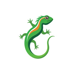 Naklejka premium Lizard vector logo design. Green lizard icon isolated on white background.
