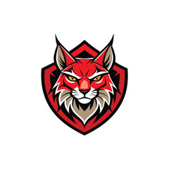 Lynx head vector logo template. Wild animal head mascot for sport team.