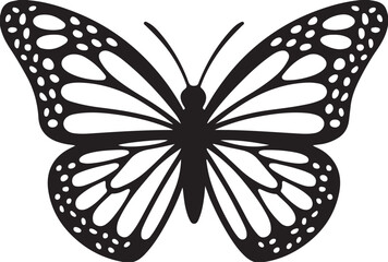 butterfly silhouette vector art illustration isolated on transparent background