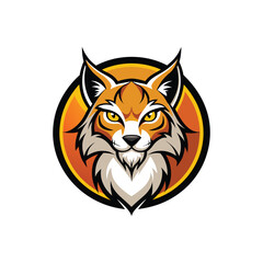 Lynx head mascot logo. Vector illustration of wild cat head mascot isolated on white background.