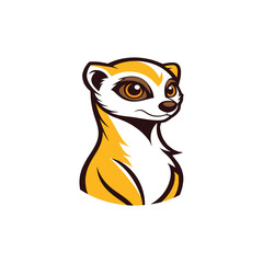 Mascot template with meerkat head. Vector illustration.