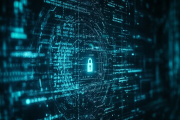 Fototapeta premium Symbol of Cybersecurity and Data Protection