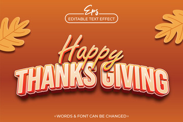 Happy Thanks Giving editable text effect template