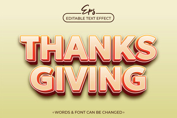Thanks Giving editable text effect template