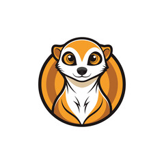Mascot design template with Meerkat head. Vector illustration.