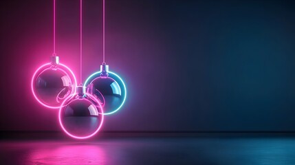 Futuristic Holographic Neon Ornaments for Advanced Holiday Decor