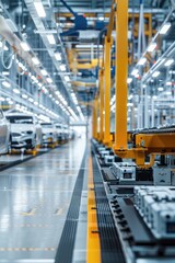 The robotic arm production line in modern factories