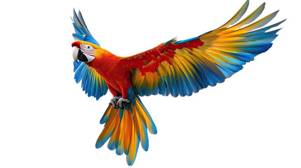 Fototapeta premium Colorful illustration of a macaw and parrot perched on a branch, featuring vibrant feathers and a tropical jungle background