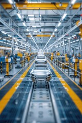 Fototapeta premium The robotic arm production line in modern factories
