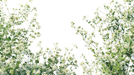 Obraz premium Spring flowers and butterflies border with a floral design and pink accents