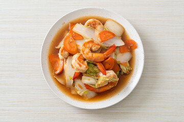 stir-fried Chinese cabbage with shrimps