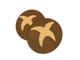 飾り包丁を入れた2個の椎茸のイラスト