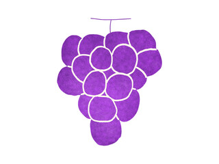 シンプルな手描きの紫色のぶどうのイラスト