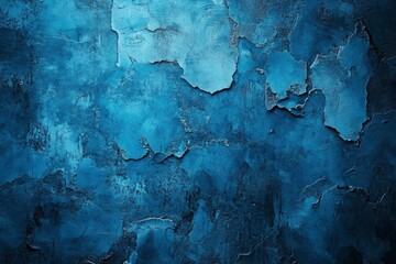 Naklejka premium Old wall pattern texture cement blue dark abstract blue color design are light with black gradient background , ai