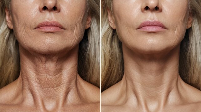 Before and After Effects of Anti-Aging Skincare Treatment