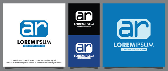 Modern letter A and R logo template