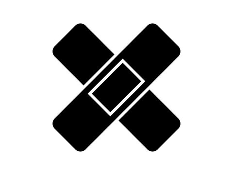 black bandage cross icon clip art preview