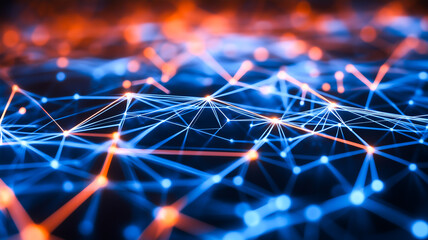 Obraz premium Networked Connections in Abstract Space
