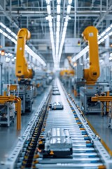 Fototapeta premium The robotic arm production line in modern factories