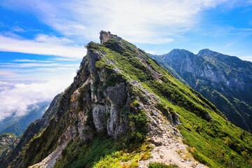 北アルプスの後立山連峰の不帰ノ嶮