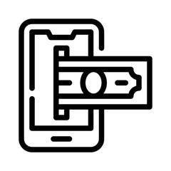 online banking line icon